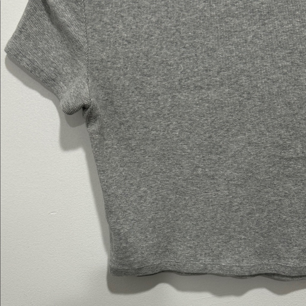 TNA Heather Gray Ribbed Crop Tee - Picture 7 of 8